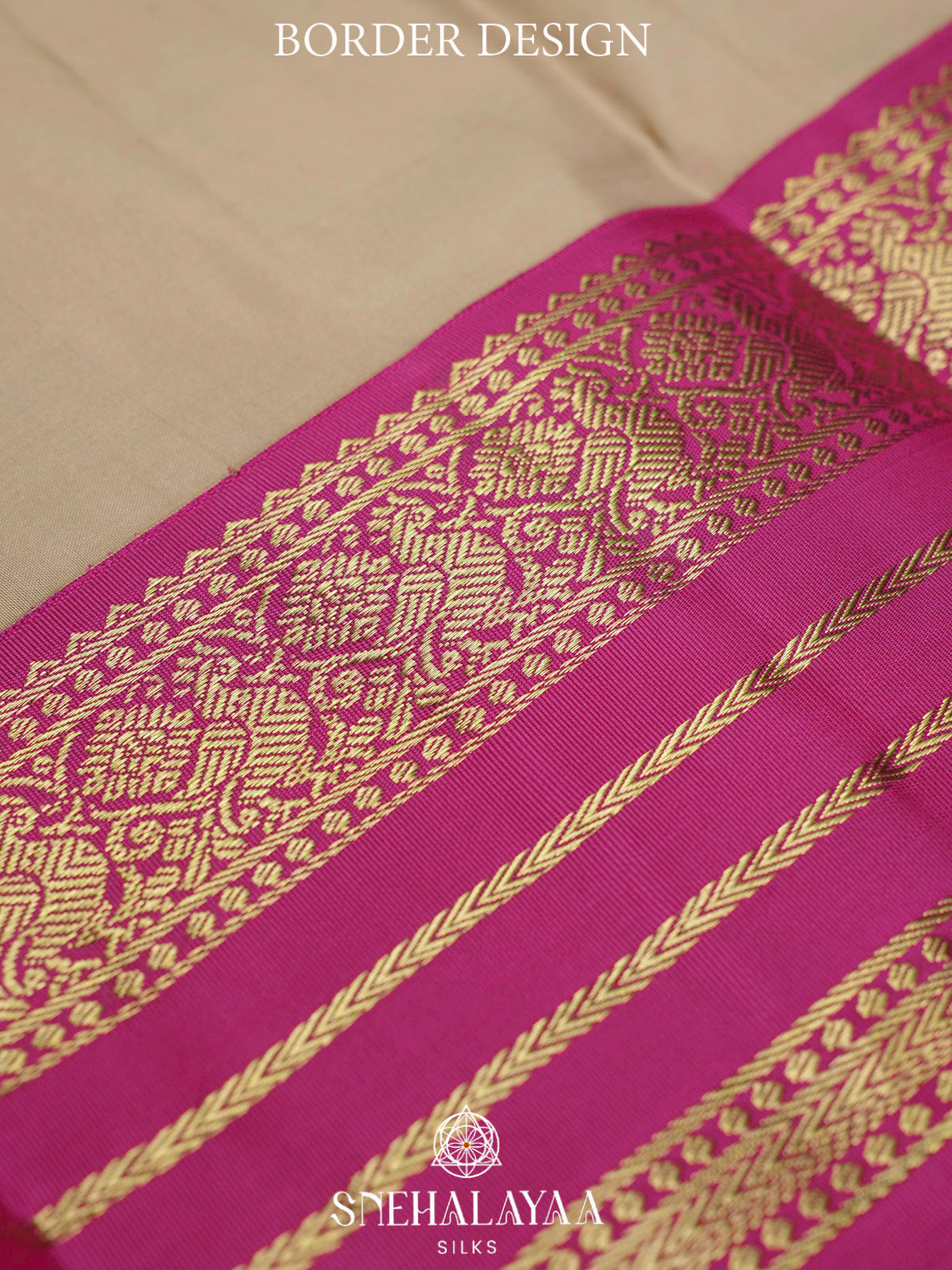 Cream Kanjivaram Silk Saree