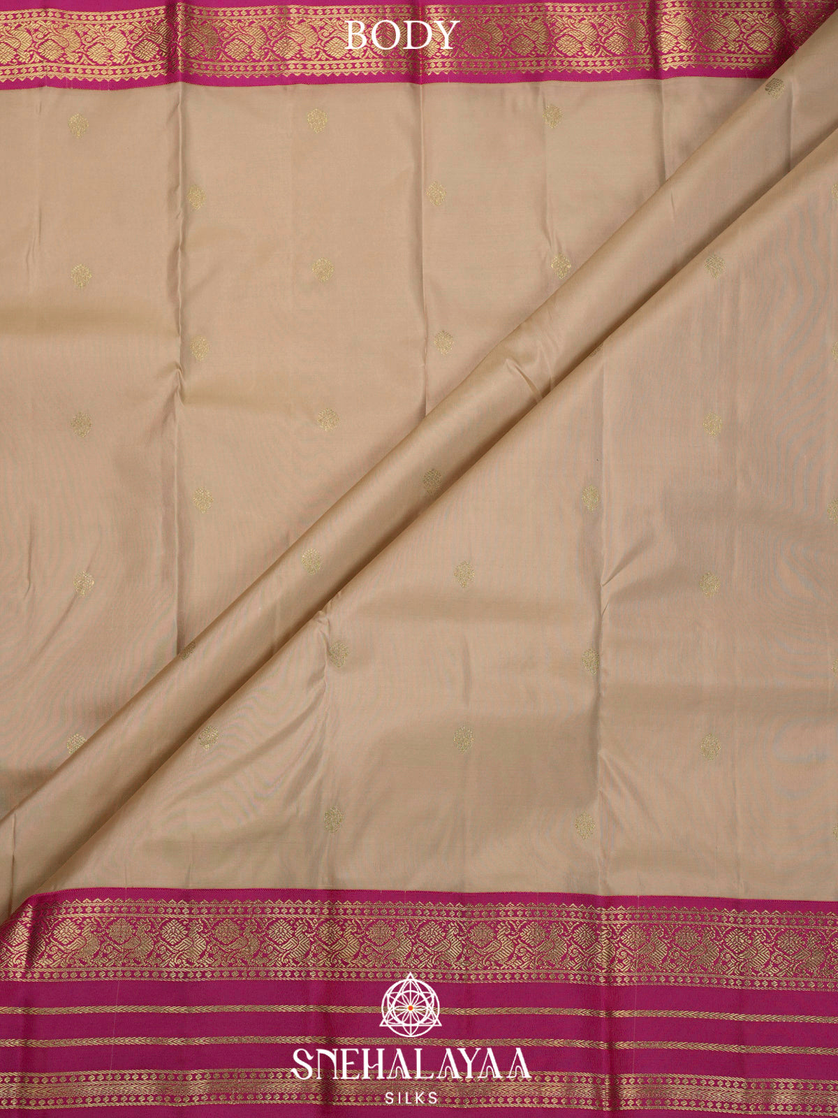 Cream Kanjivaram Silk Saree