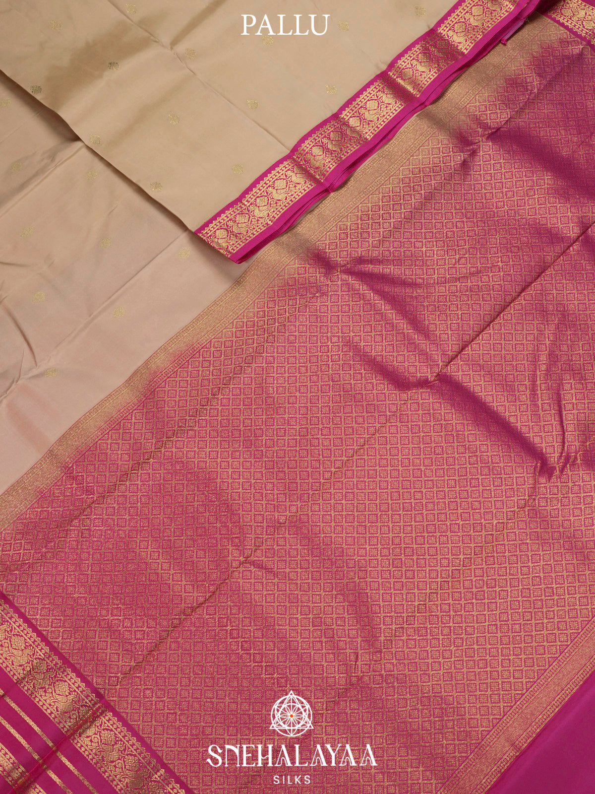 Cream Kanjivaram Silk Saree