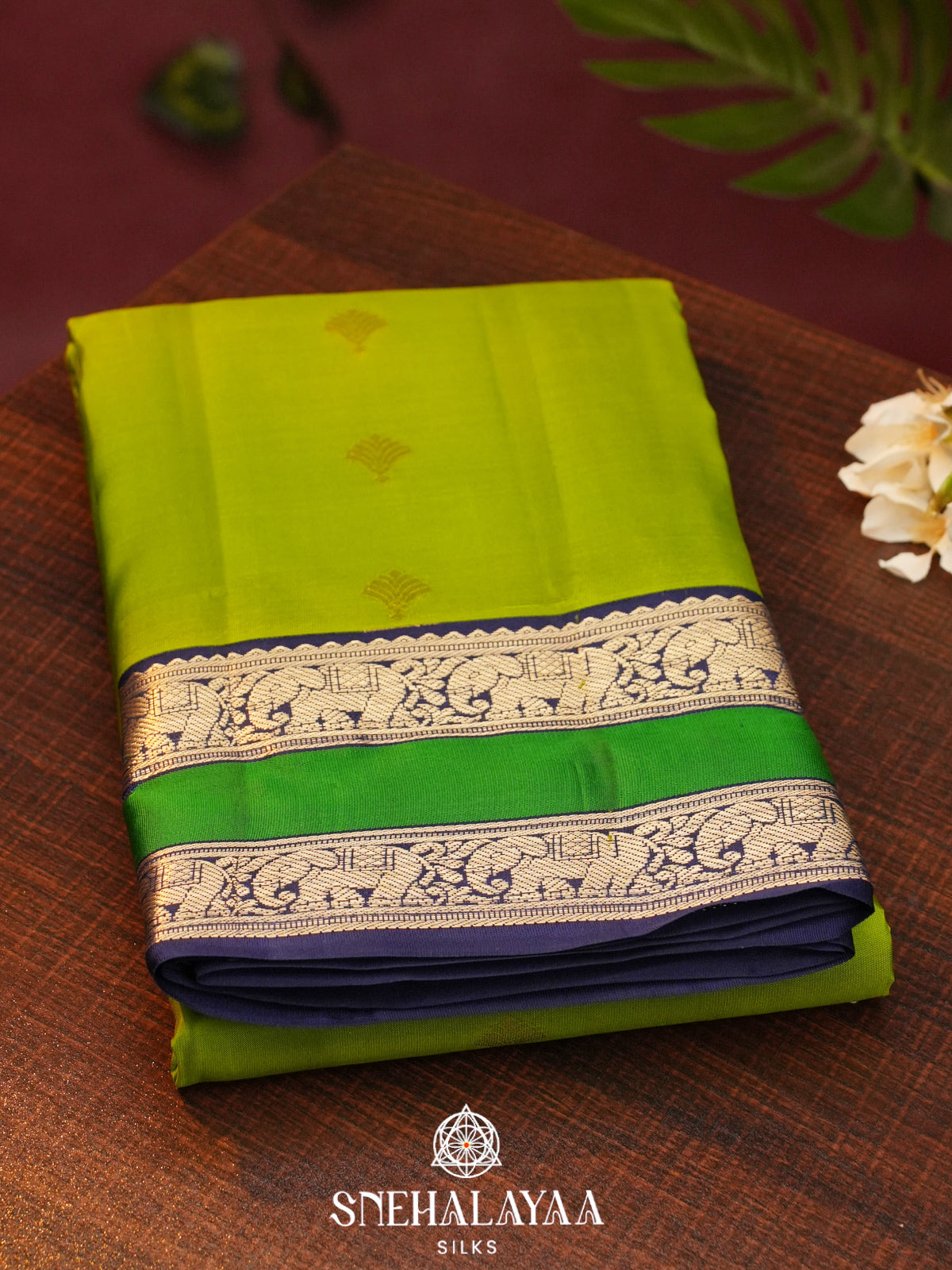 Lime Green  Kanjivaram Silk Saree