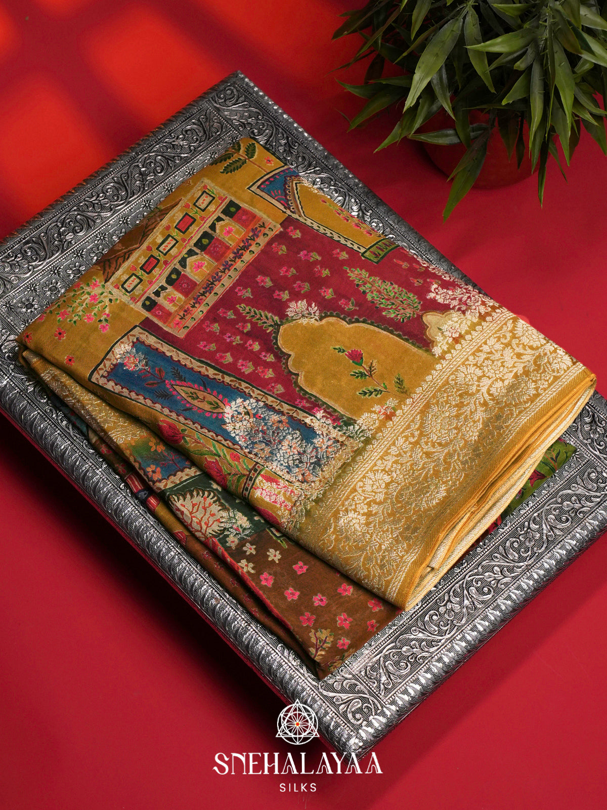 Mustard Yellow Georgette Saree