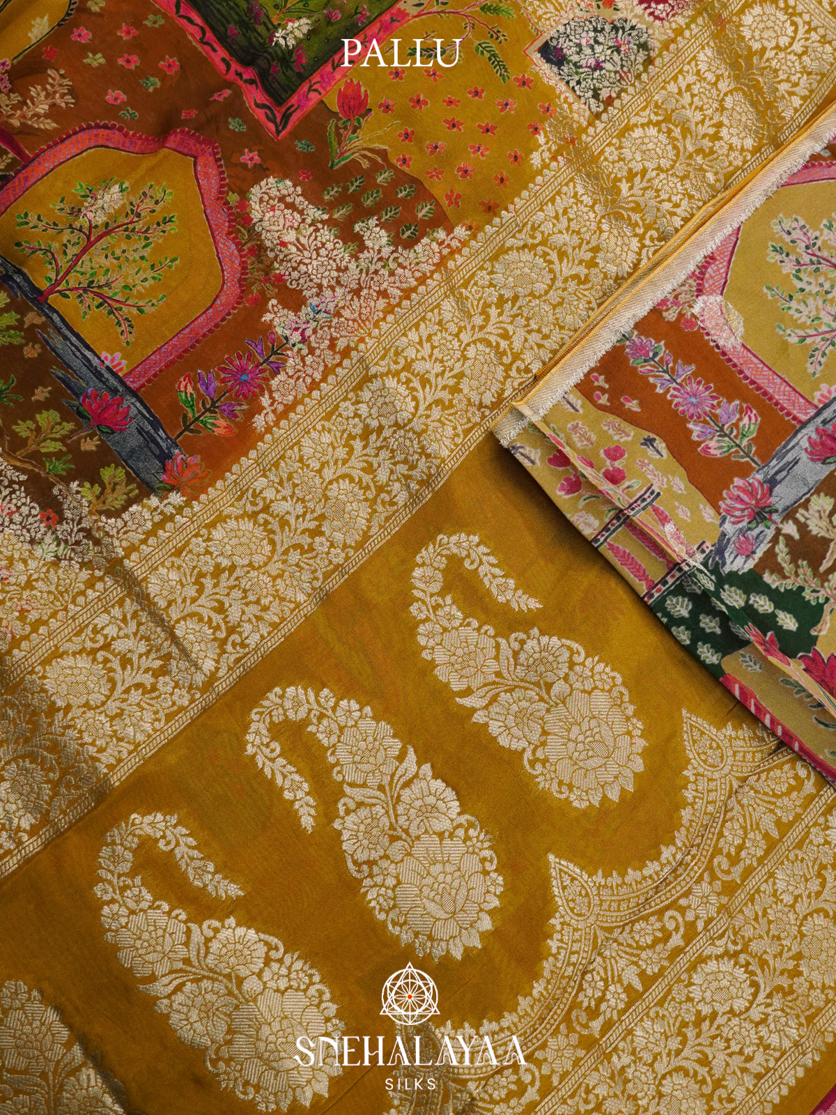 Mustard Yellow Georgette Saree