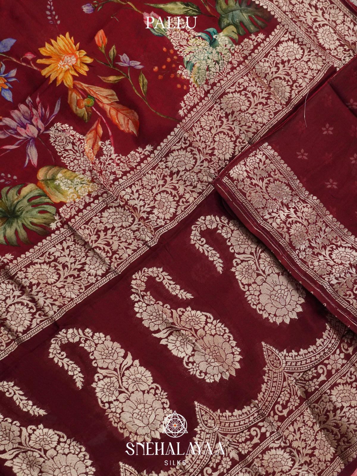 Maroon Georgette Saree