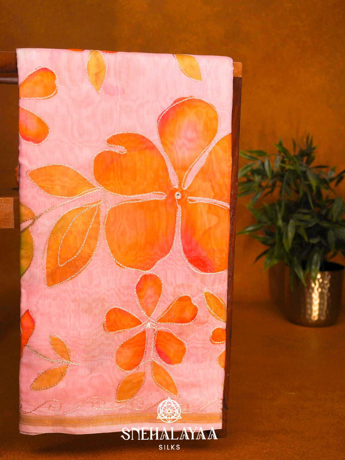 Pink  Linen Saree