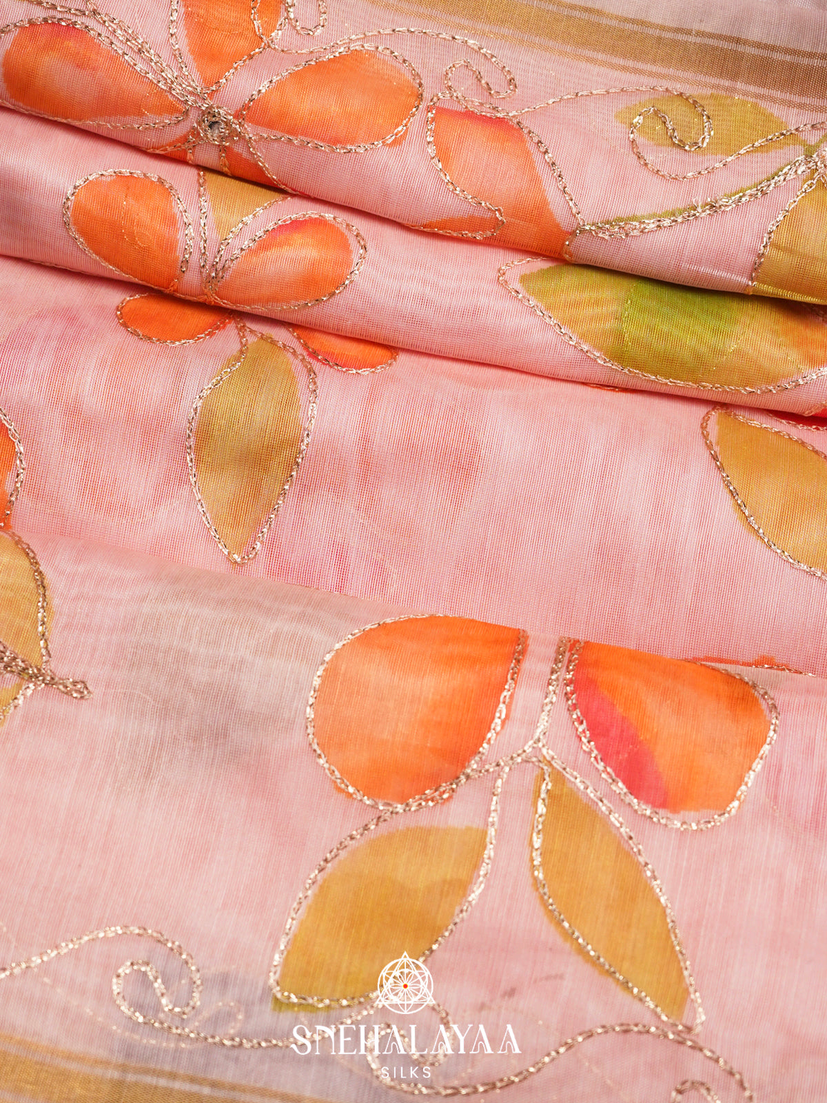 Pink  Linen Saree