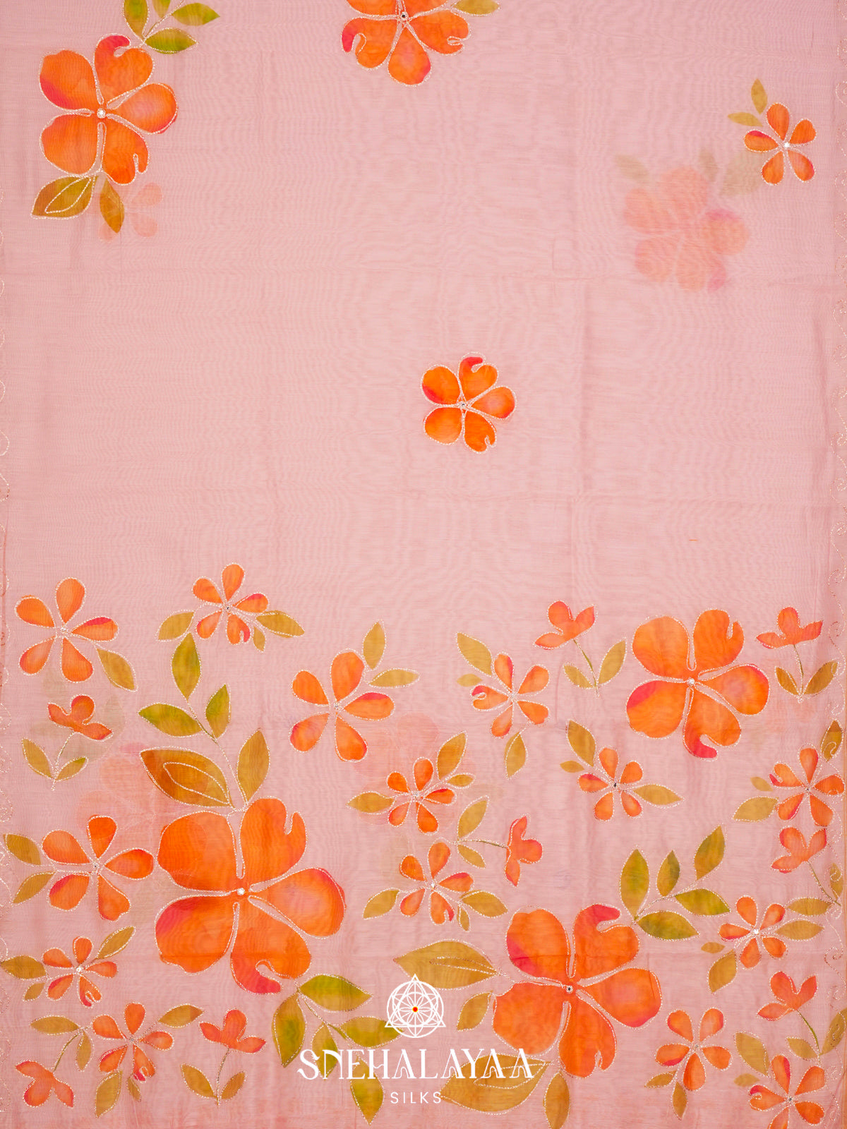 Pink  Linen Saree