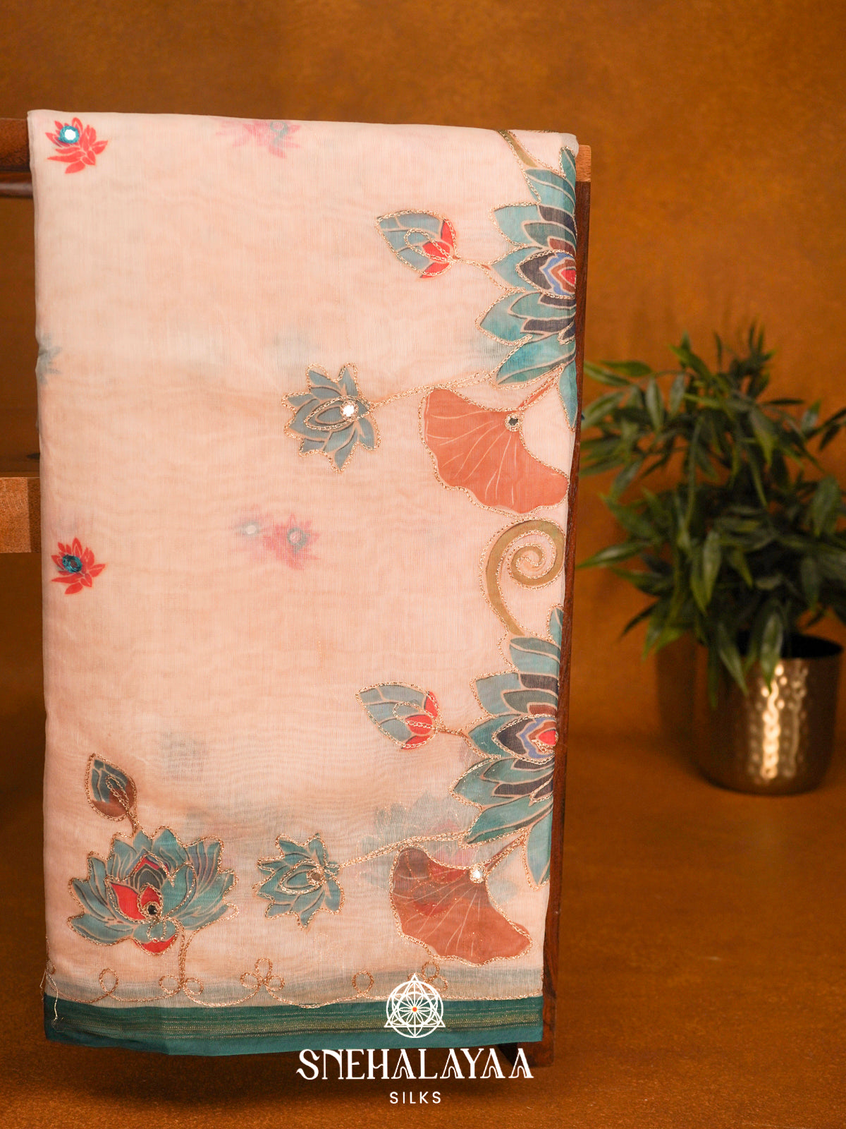 Cream  Linen Saree