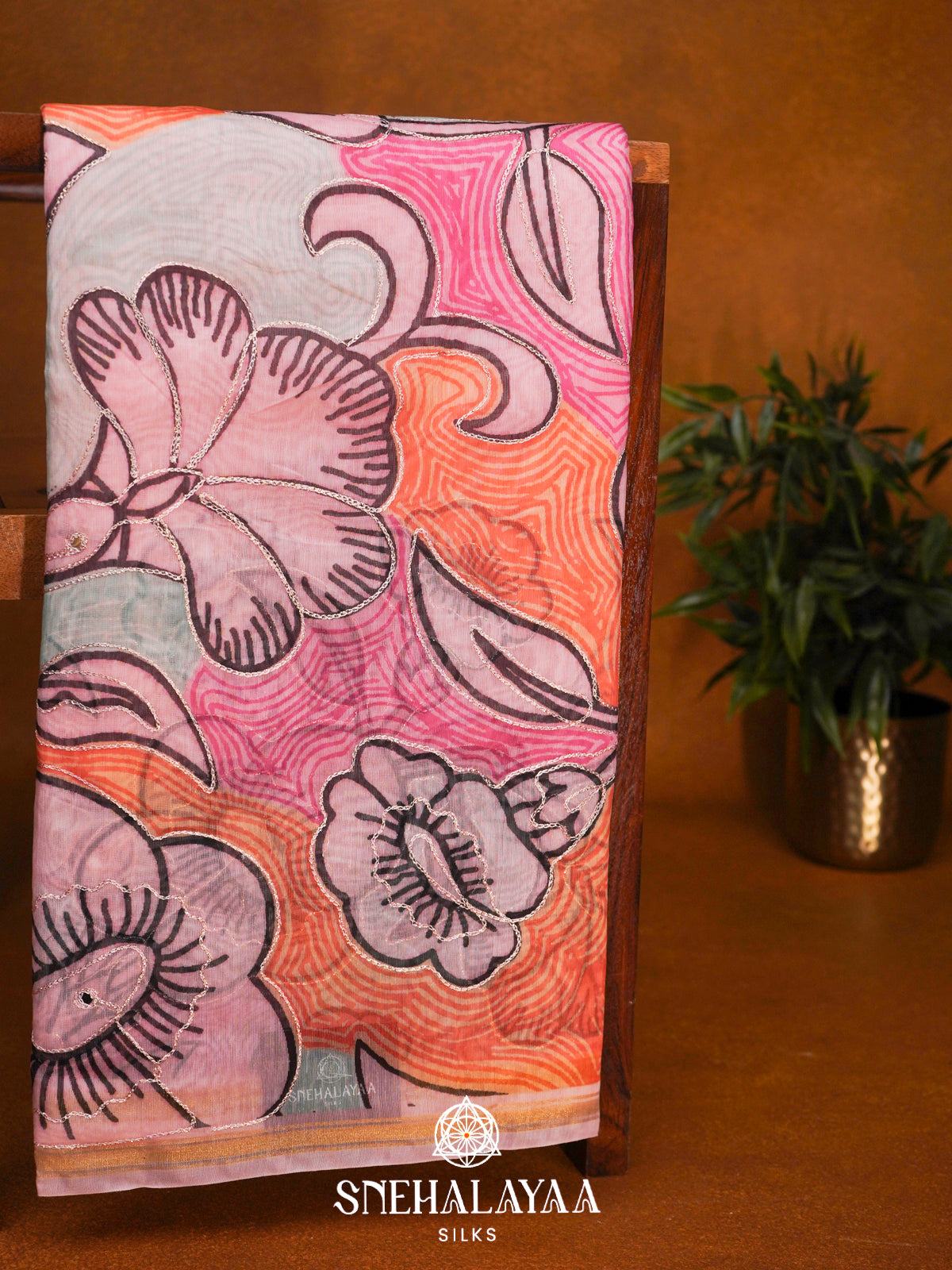 Pale Pink  Linen Saree