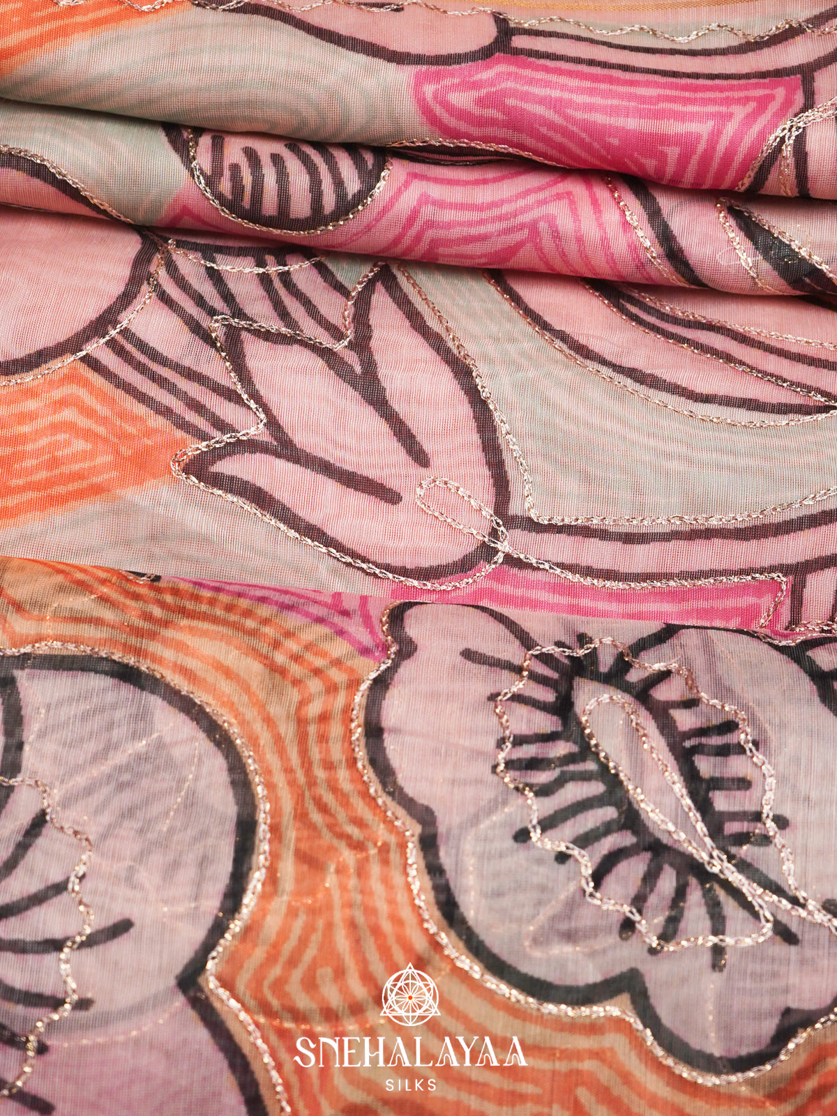 Pale Pink  Linen Saree