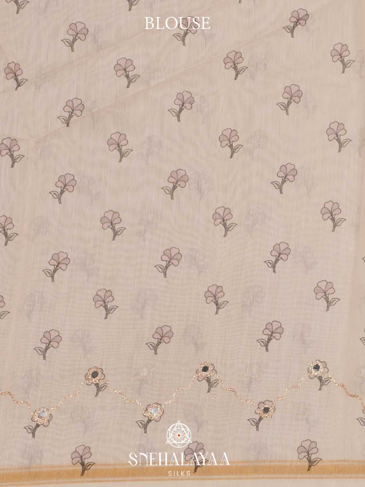 Cream Linen Saree