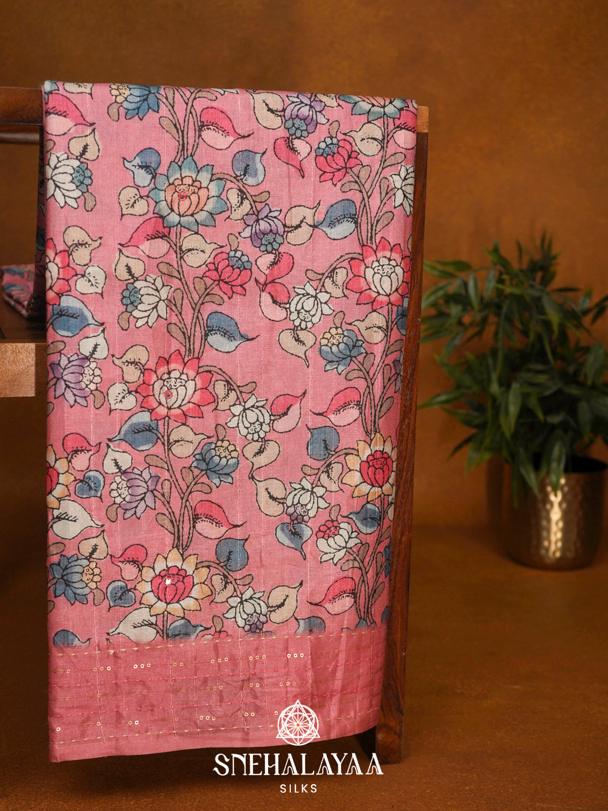Pink Tussar Saree