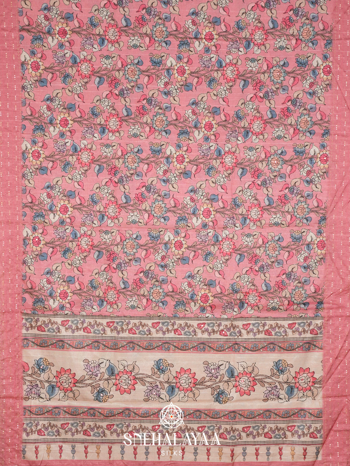 Pink Tussar Saree