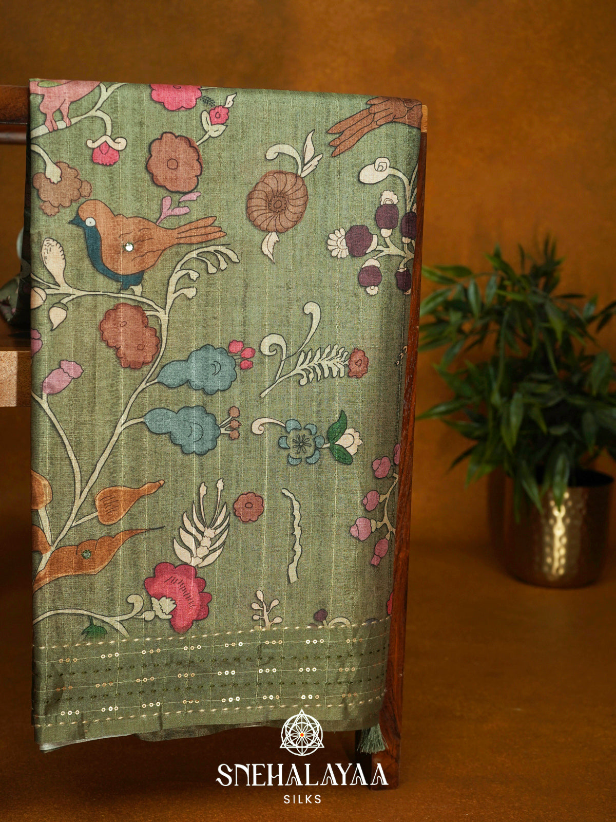Green Tussar Saree