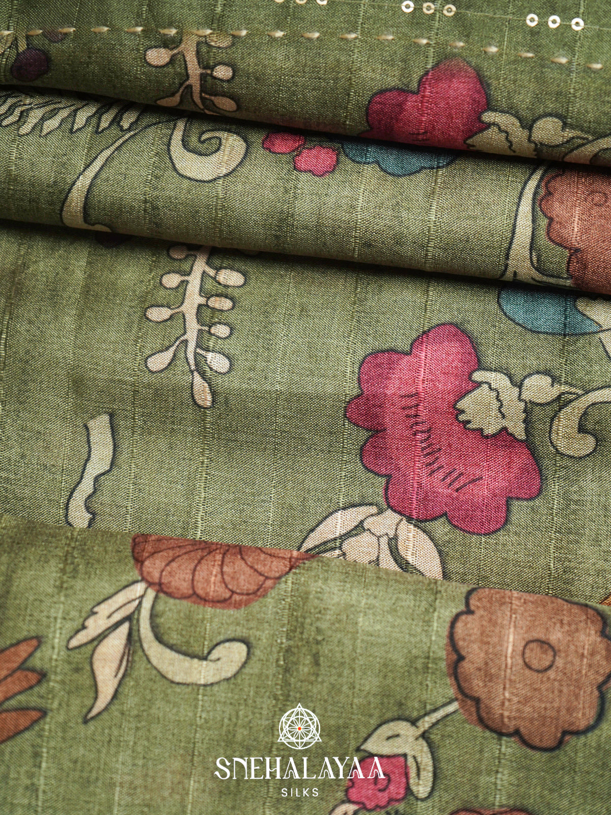 Green Tussar Saree