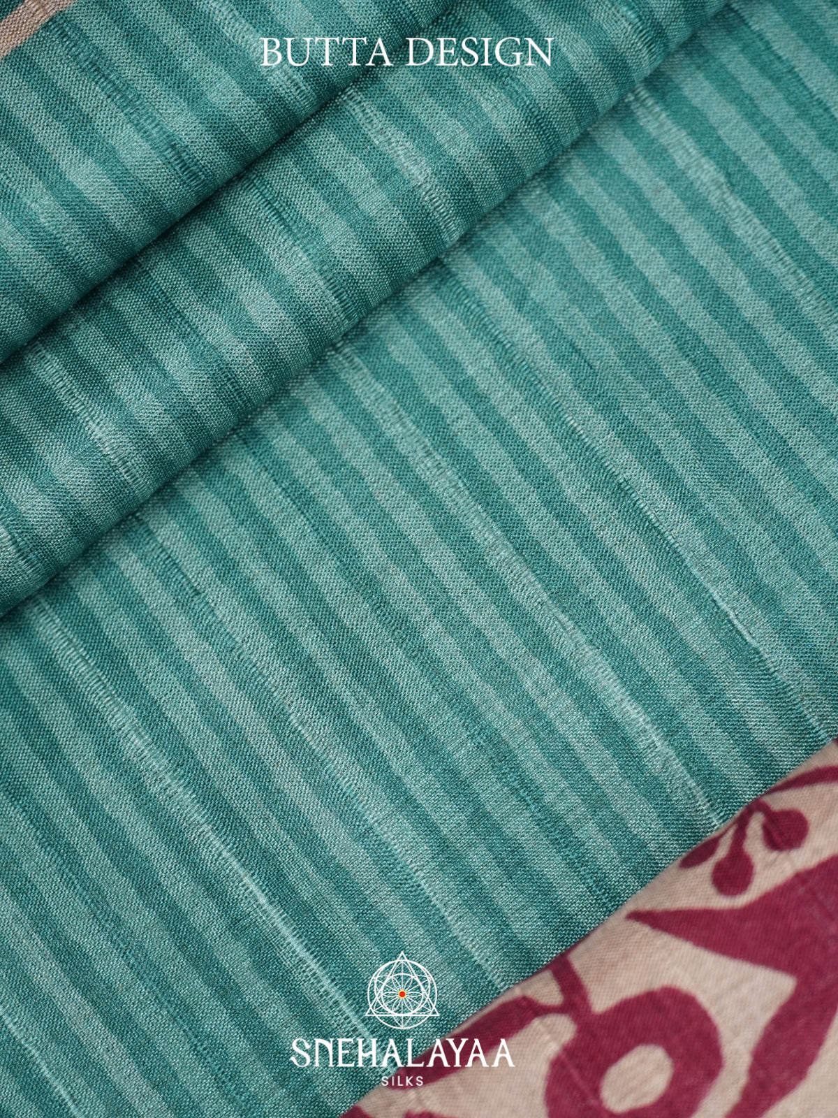 Teal Green Tussar saree