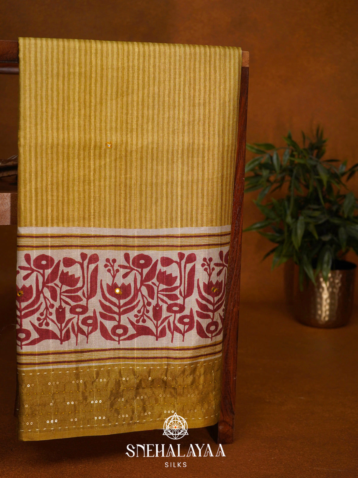 Yellow Tussar Saree