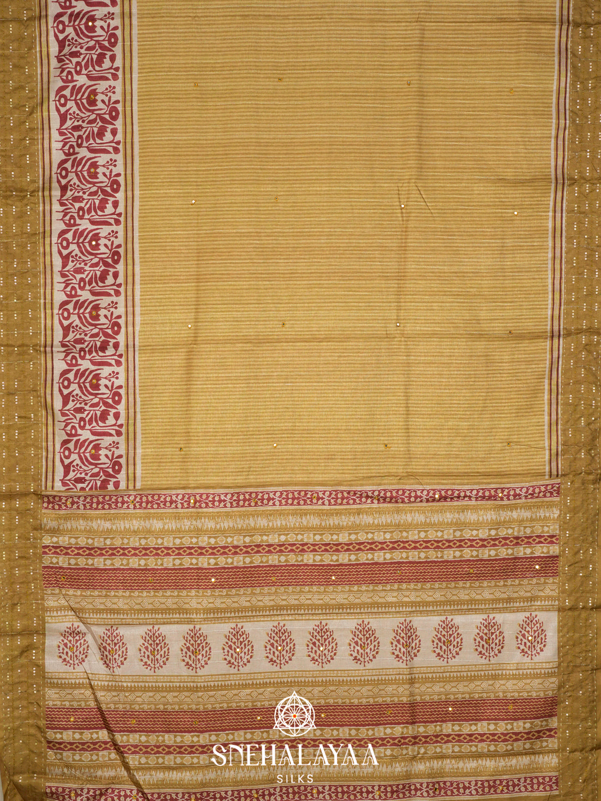 Yellow Tussar Saree
