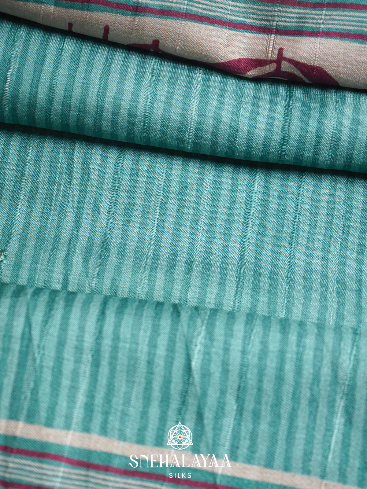 Sky Blue Tussar Saree