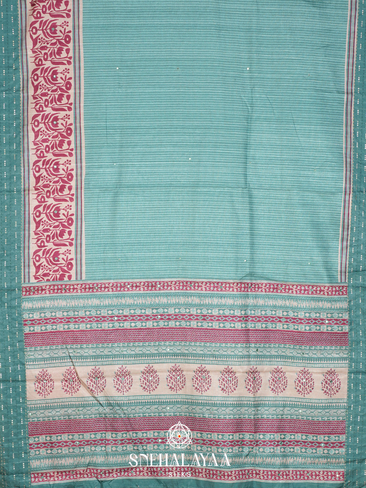 Sky Blue Tussar Saree
