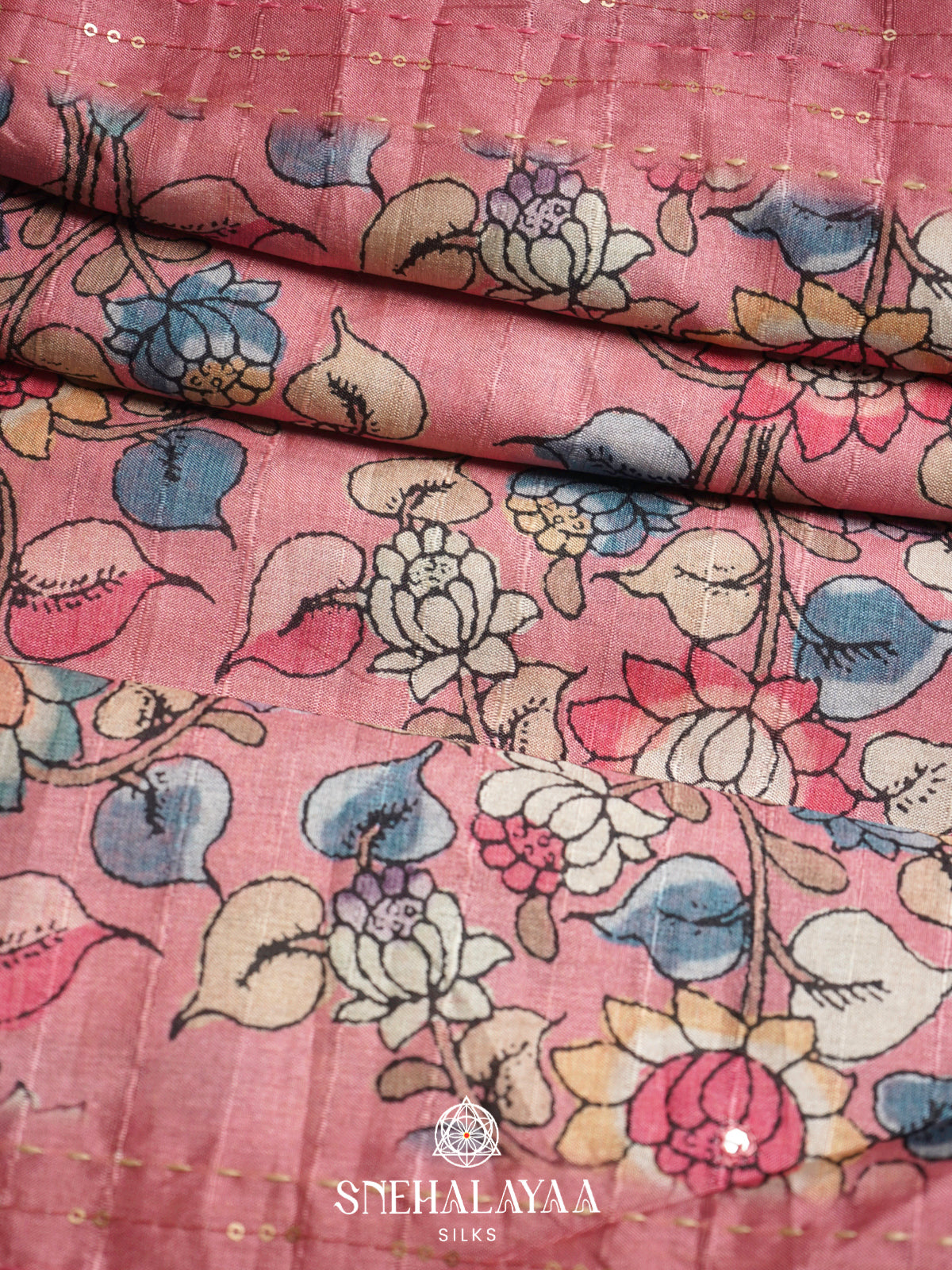 Pink Tussar Saree