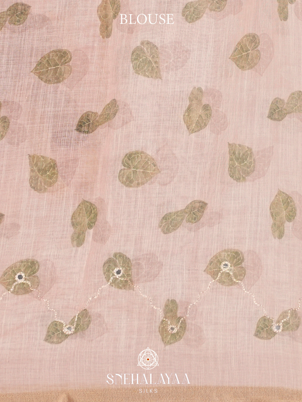 Pale Pink  Linen Saree