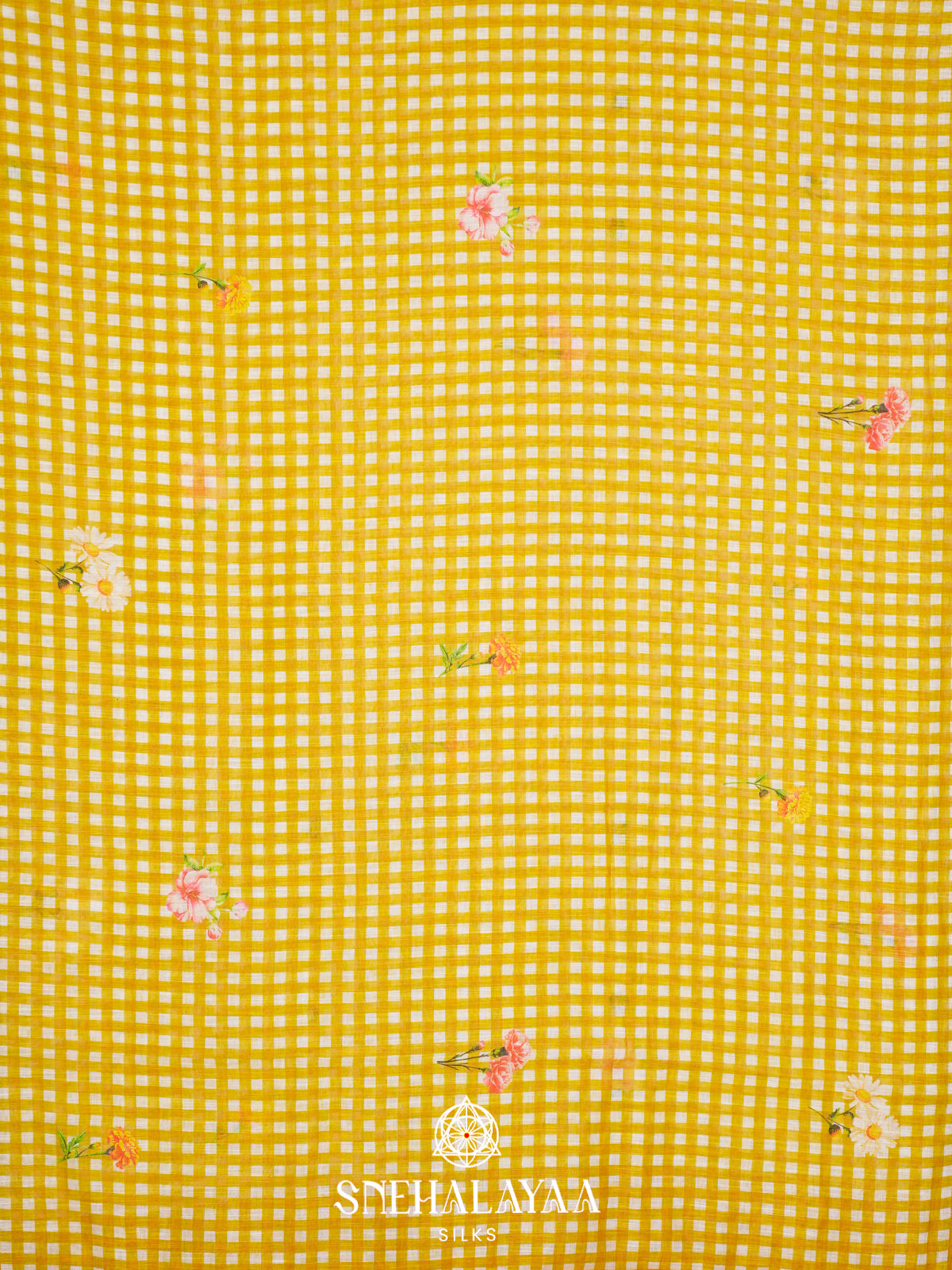Yellow  Linen Saree