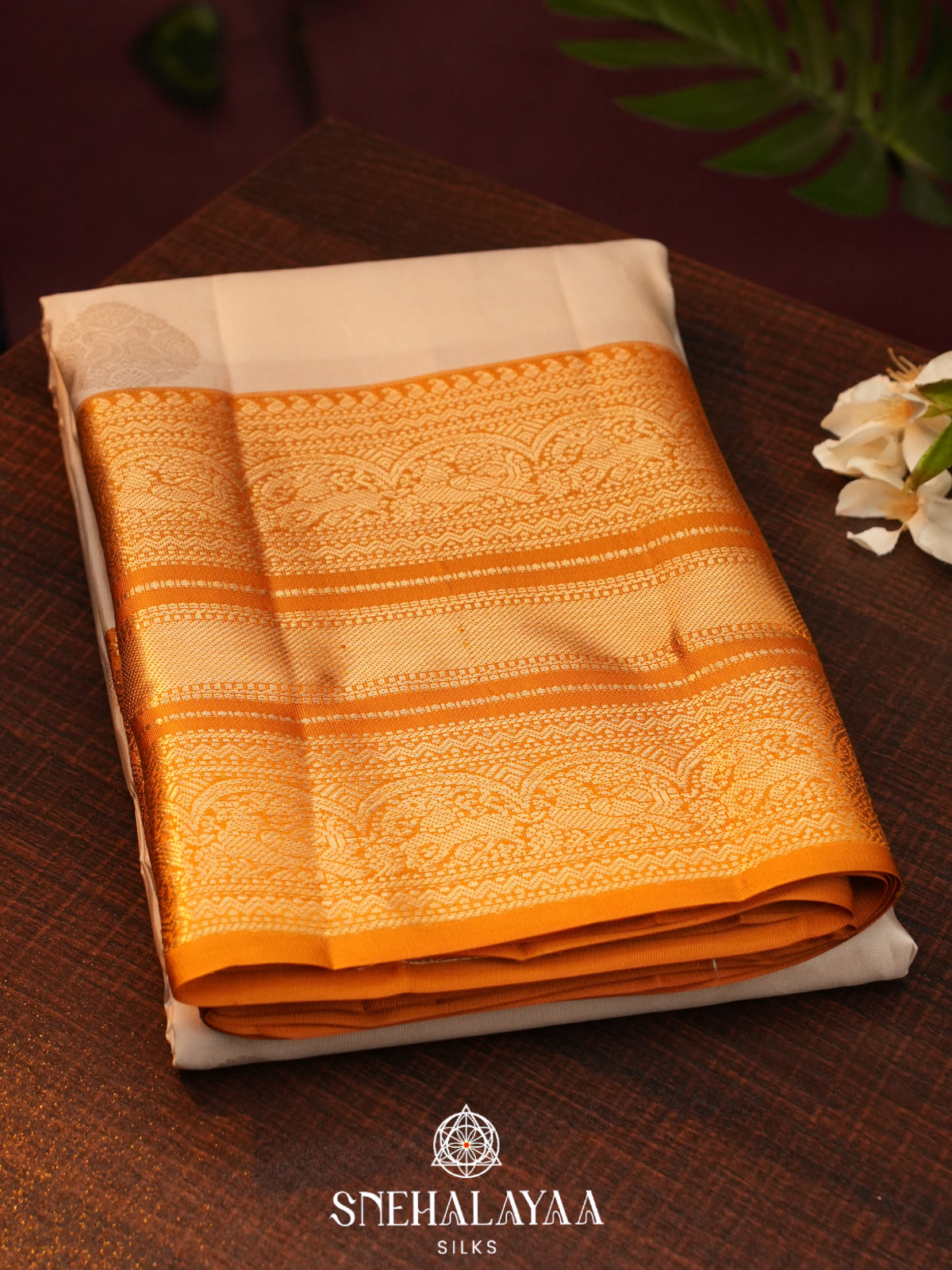 Off White  Kanjivaram Silk Saree