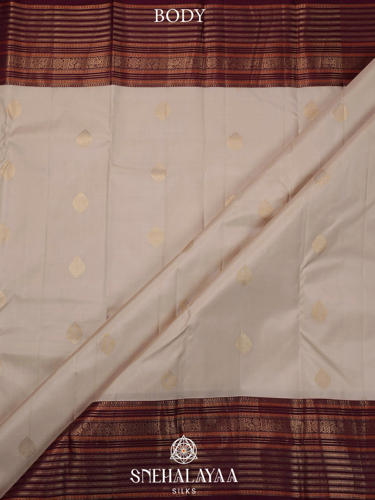 Off White Kanjivaram Silk Saree