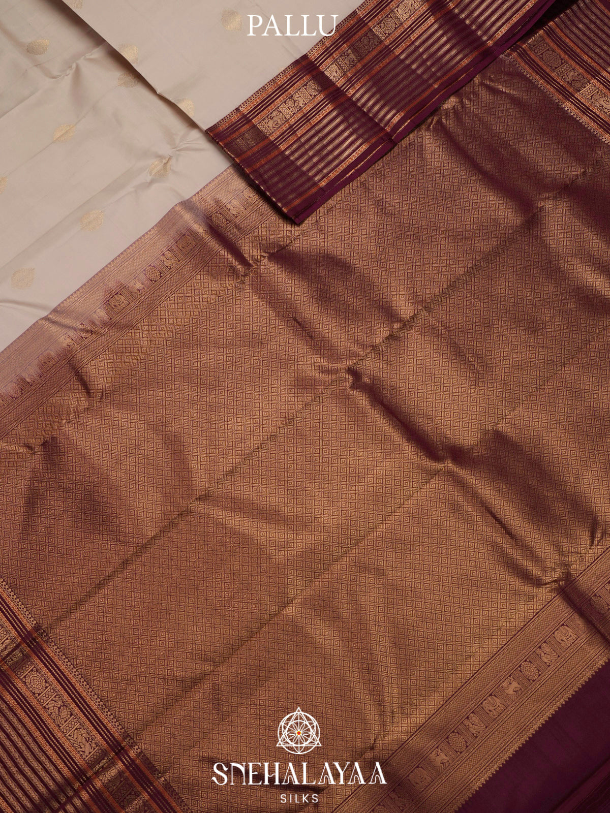 Off White Kanjivaram Silk Saree