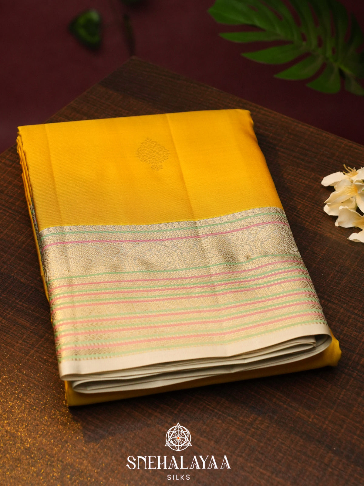Lemon Yellow  Kanjivaram Silk Saree