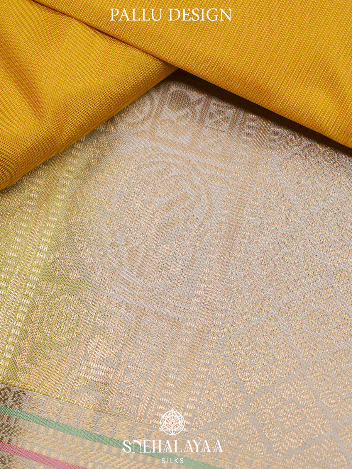 Lemon Yellow  Kanjivaram Silk Saree
