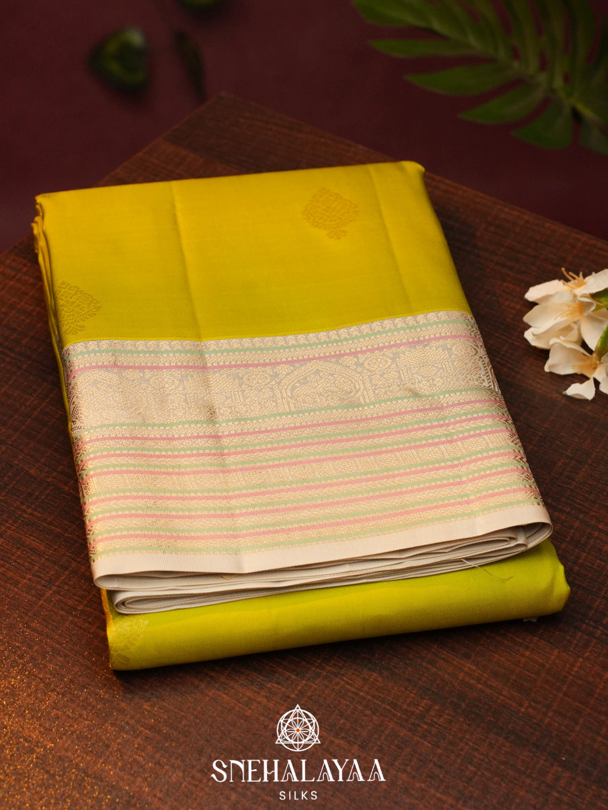 Lime Green  Kanjivaram Silk Saree