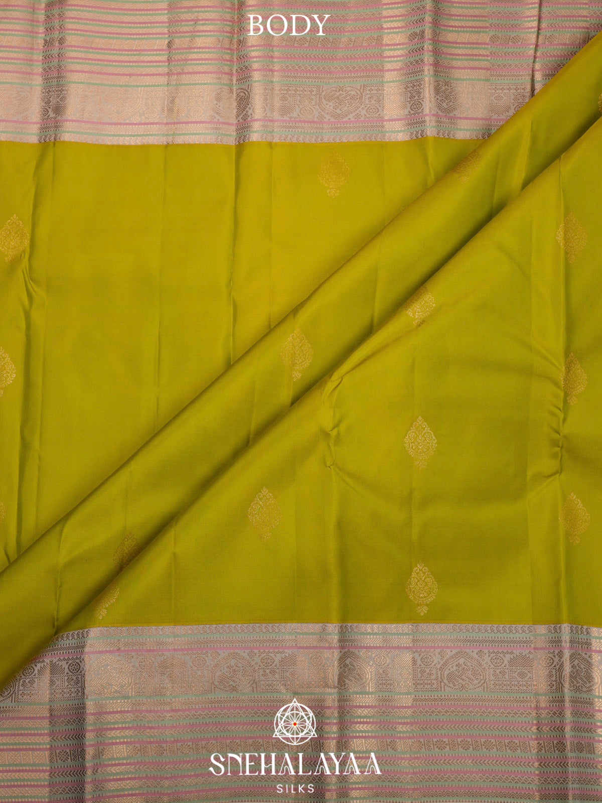 Lime Green  Kanjivaram Silk Saree