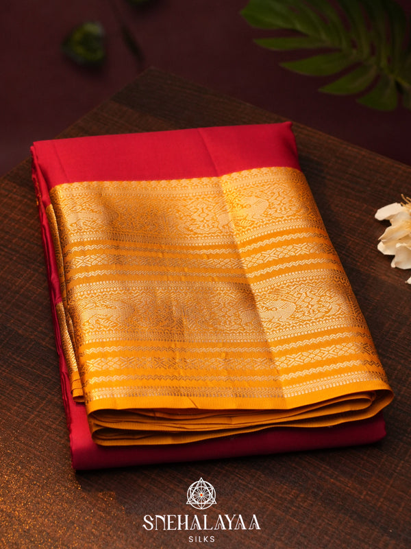 Red  Kanjivaram Silk Saree