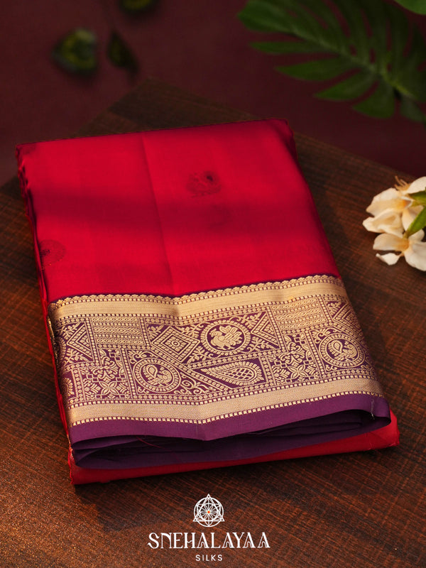 Red  Kanjivaram Silk Saree