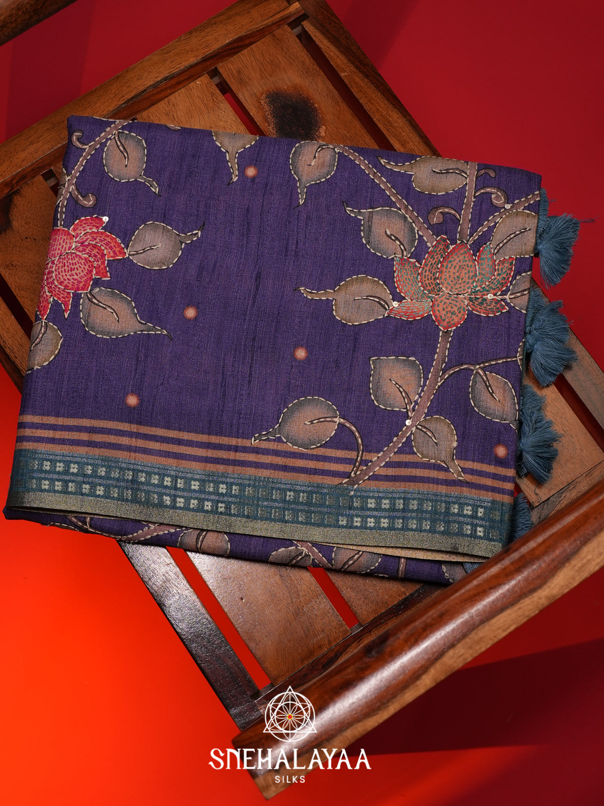 Lilac Tussar saree