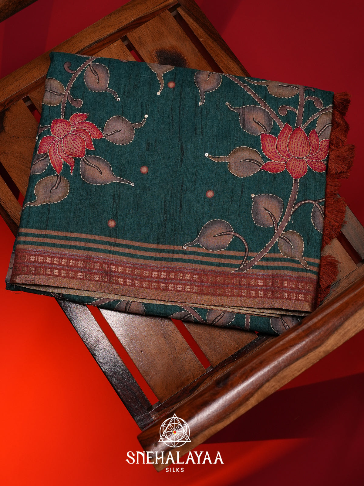 Green Tussar saree