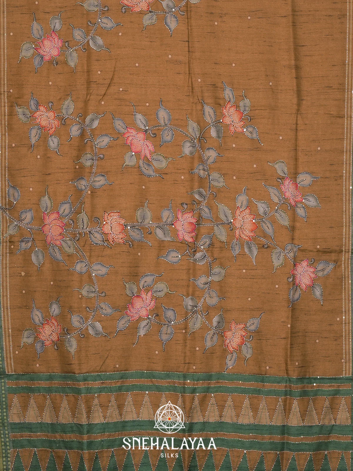 Mustard Tussar saree