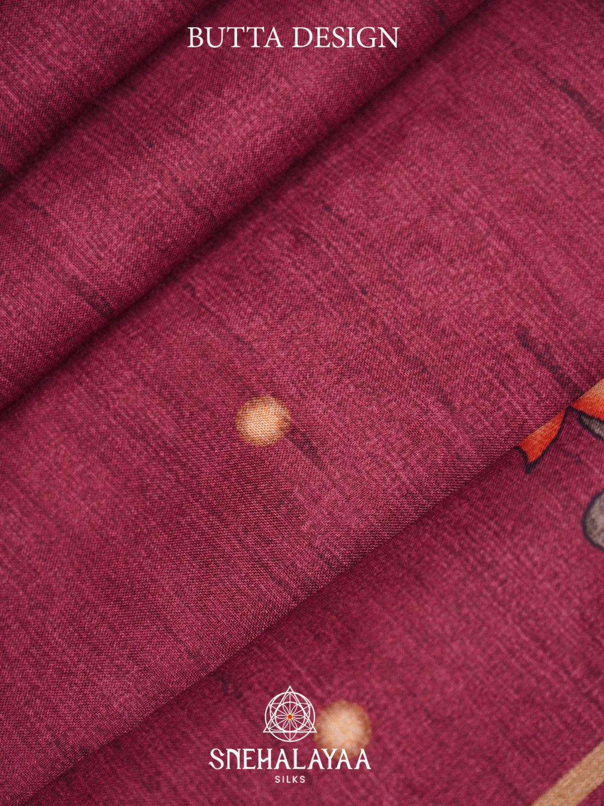 Maroon Tussar saree