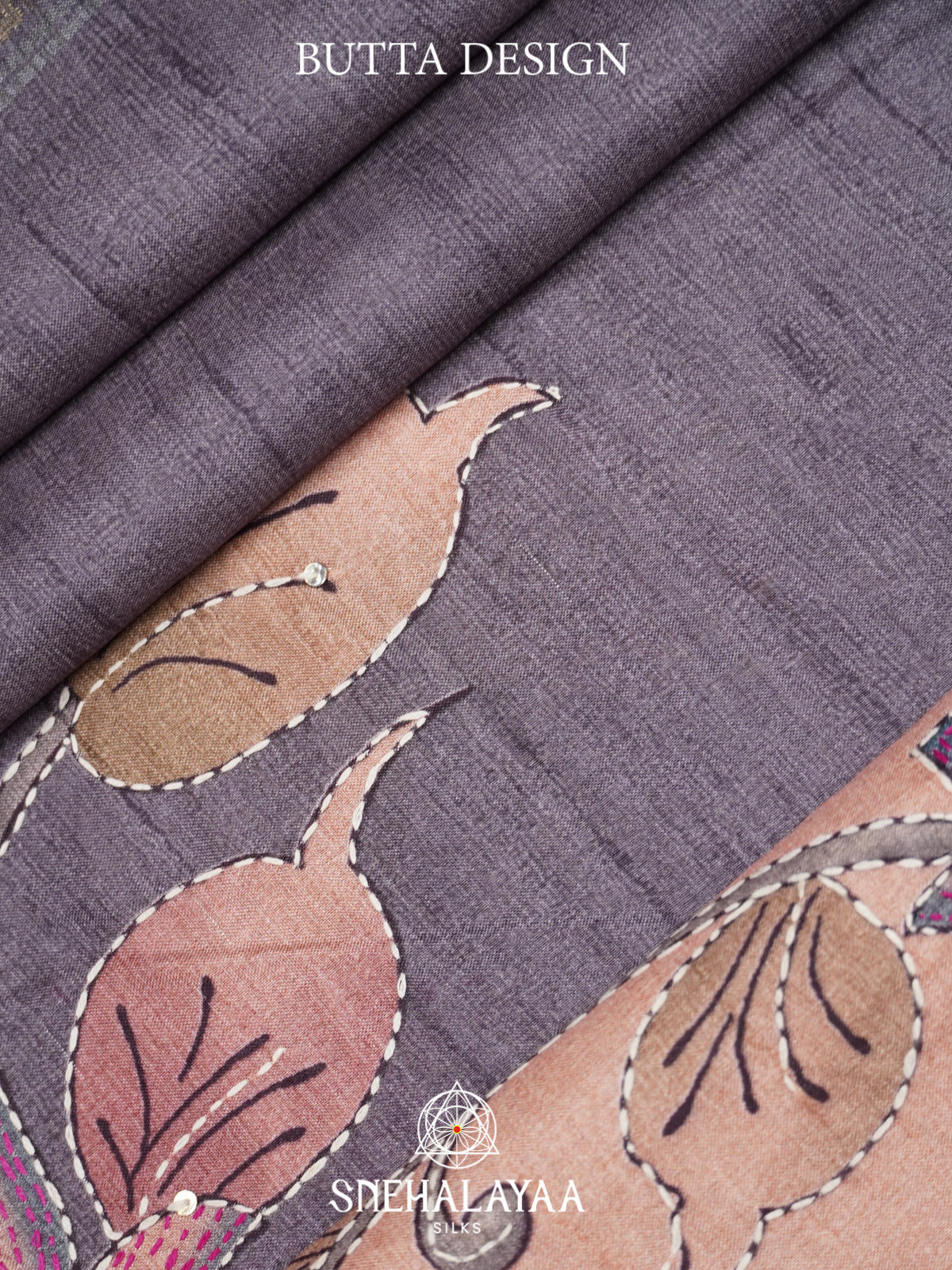 Grey Tussar saree