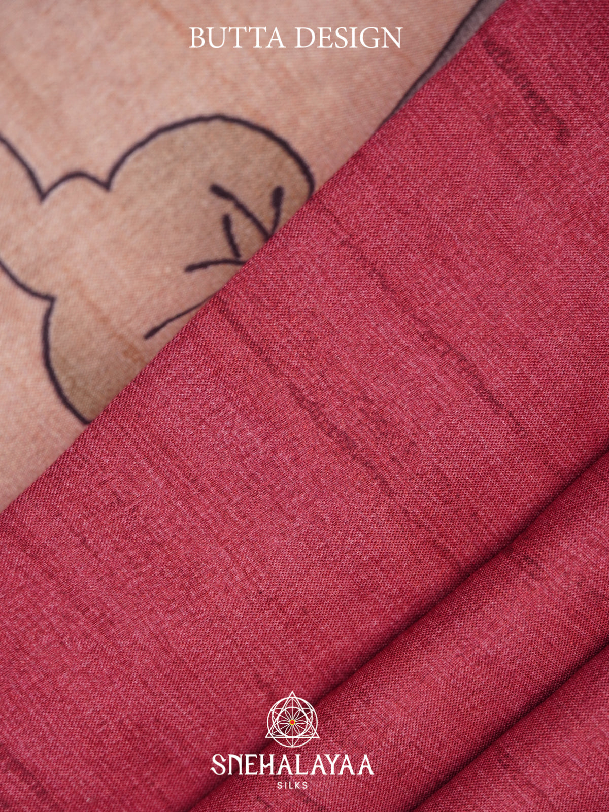 Maroon Tussar saree