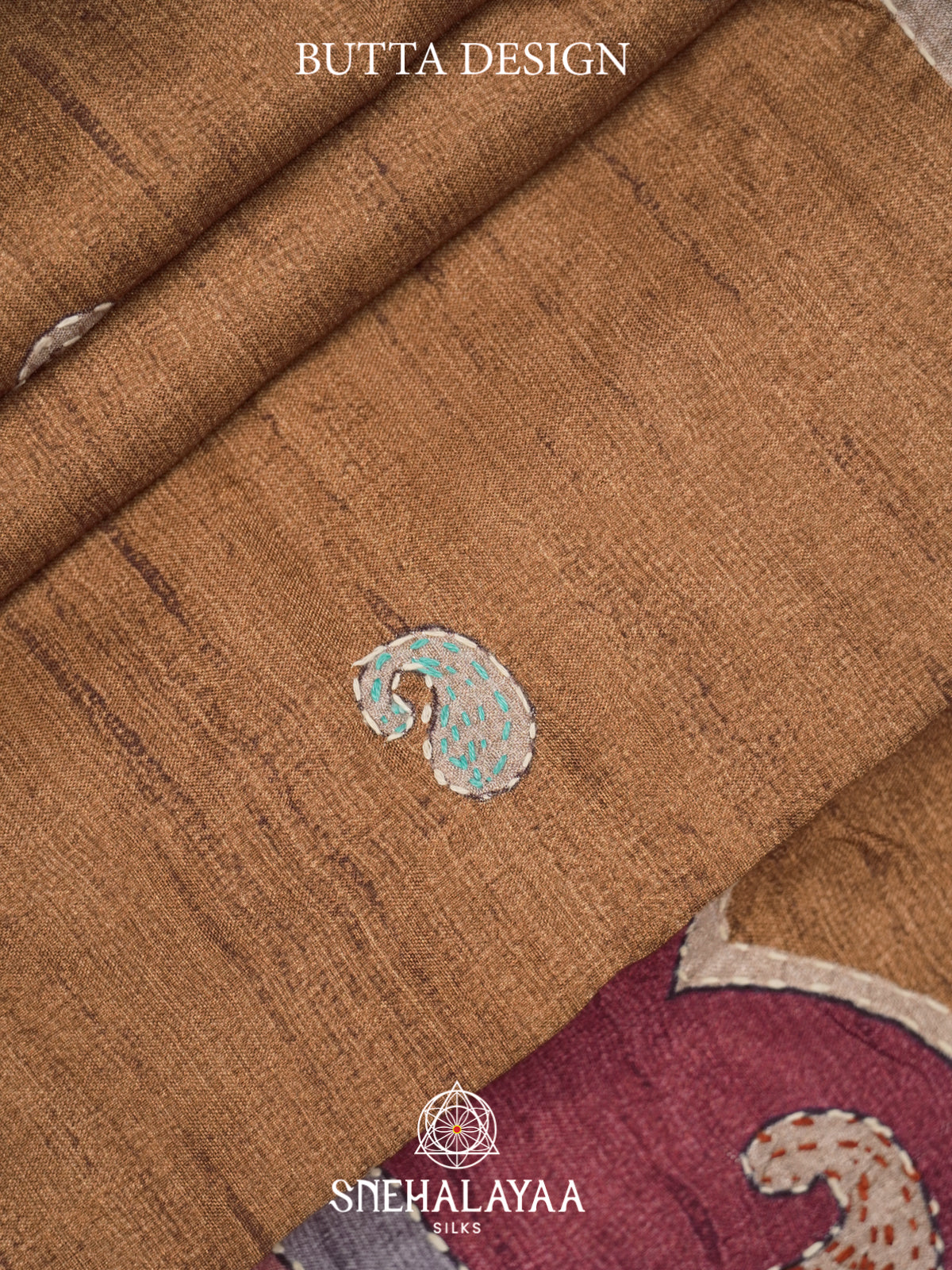 Brown Tussar saree