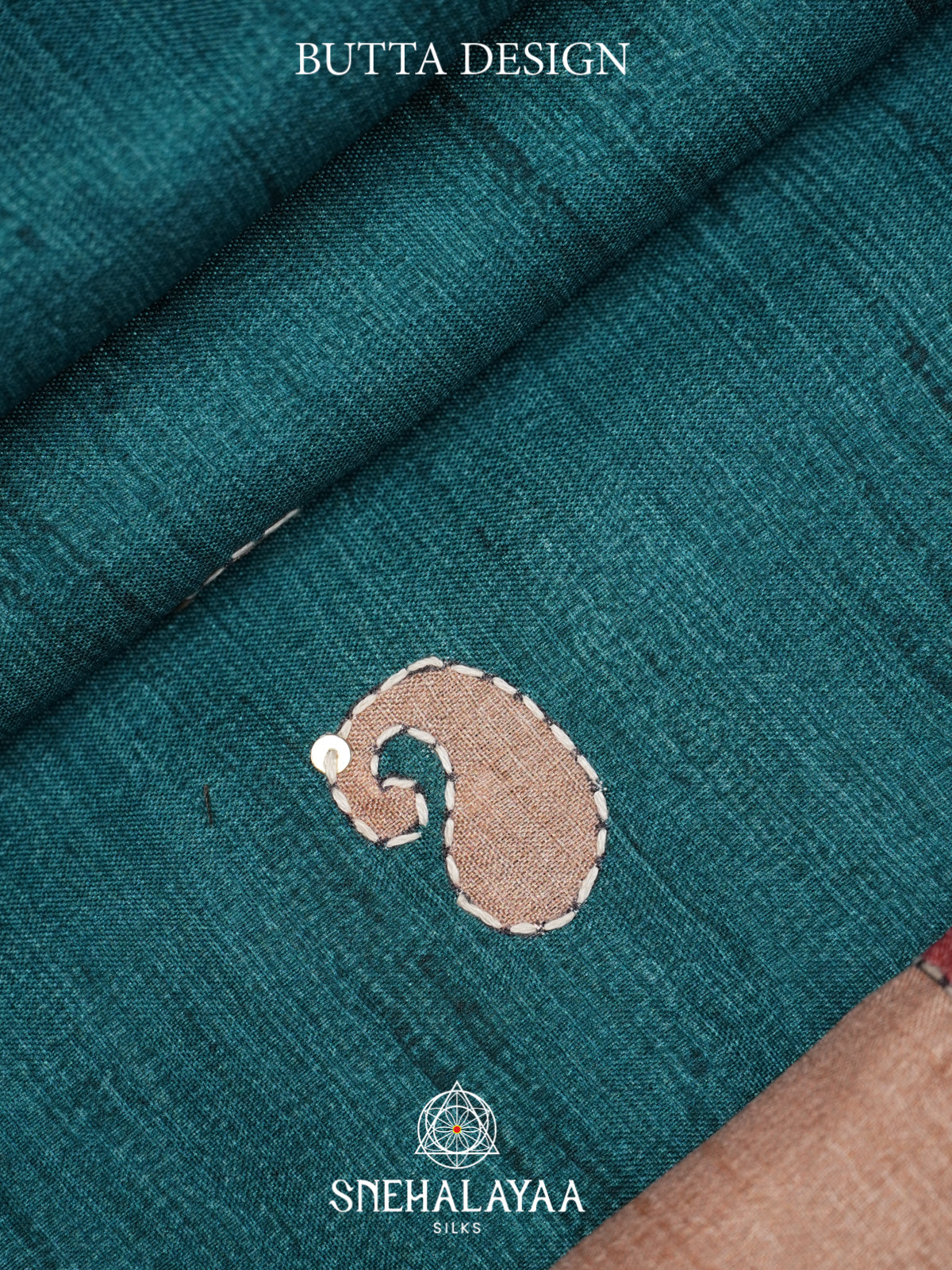 Peacock Blue Tussar saree