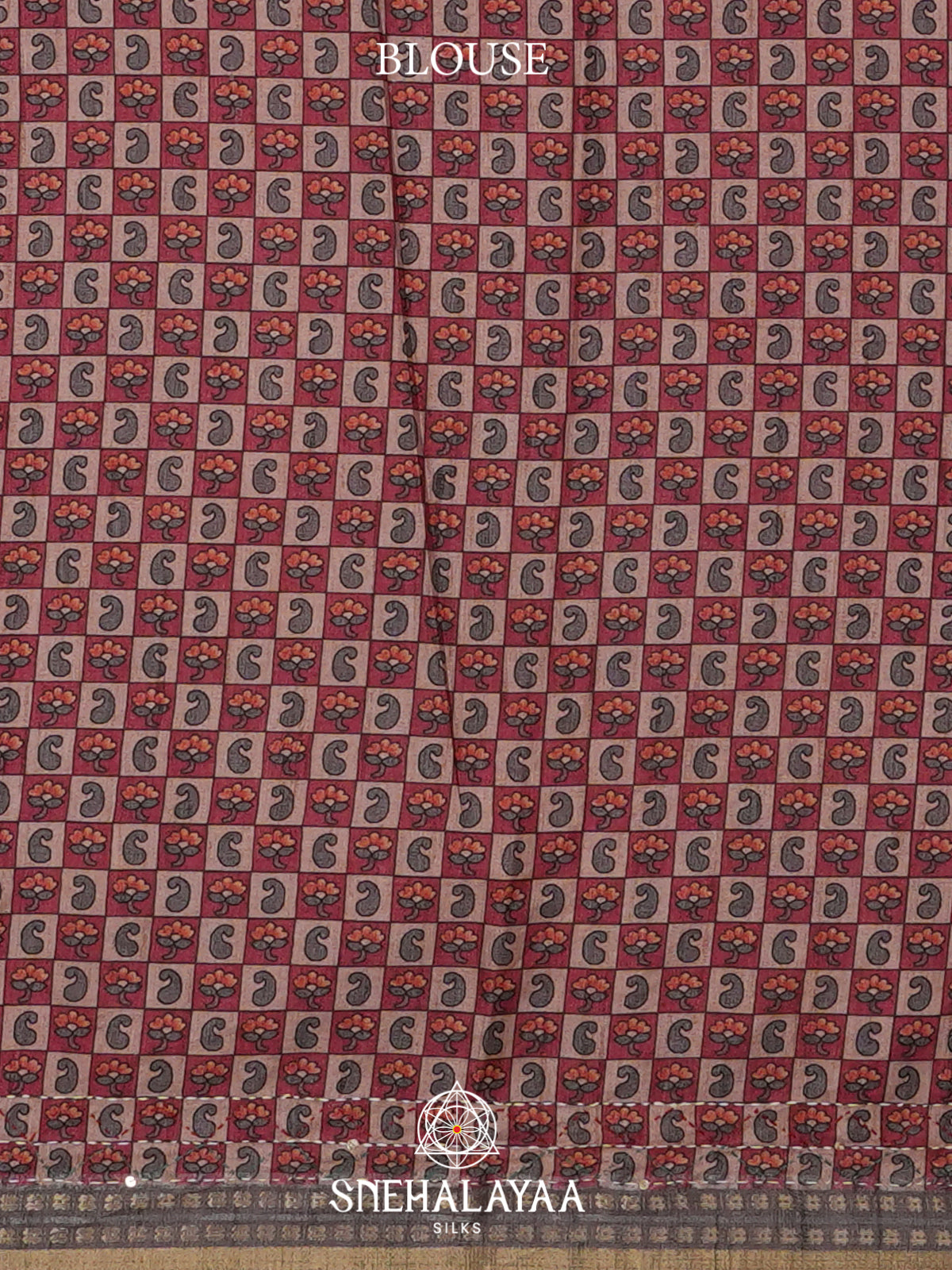 Maroon Tussar saree
