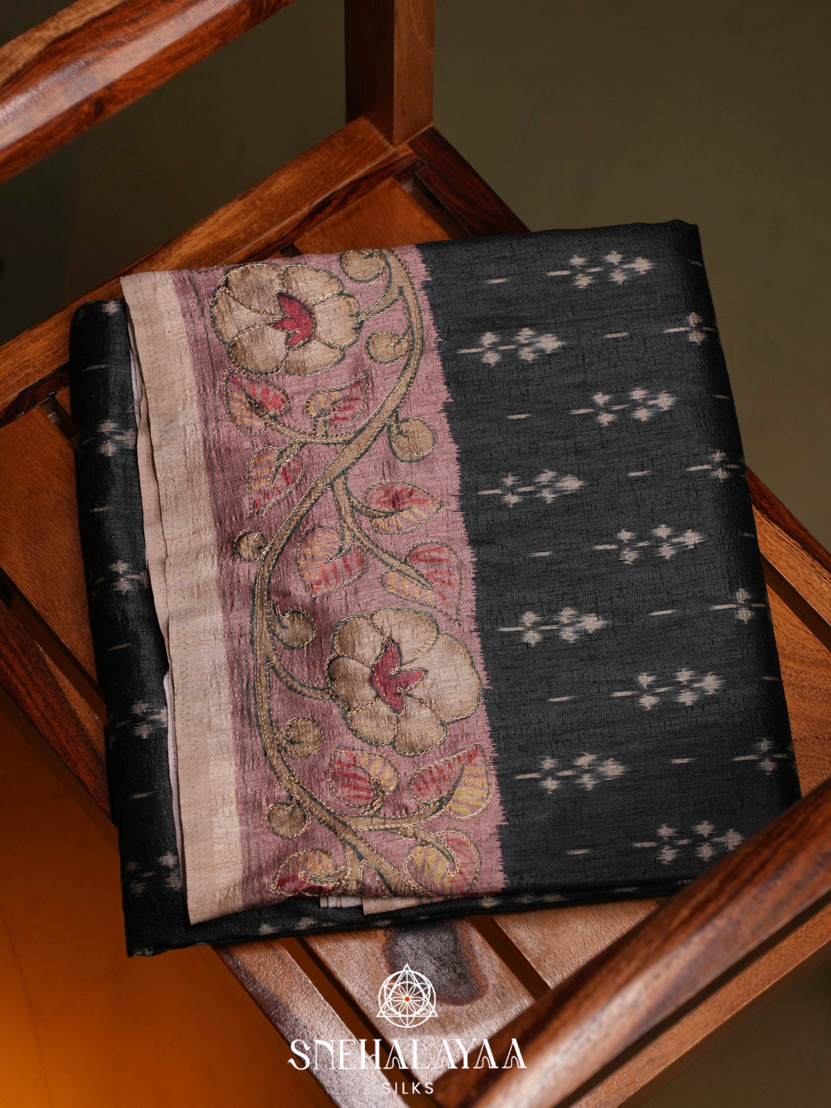Black Tussar Saree