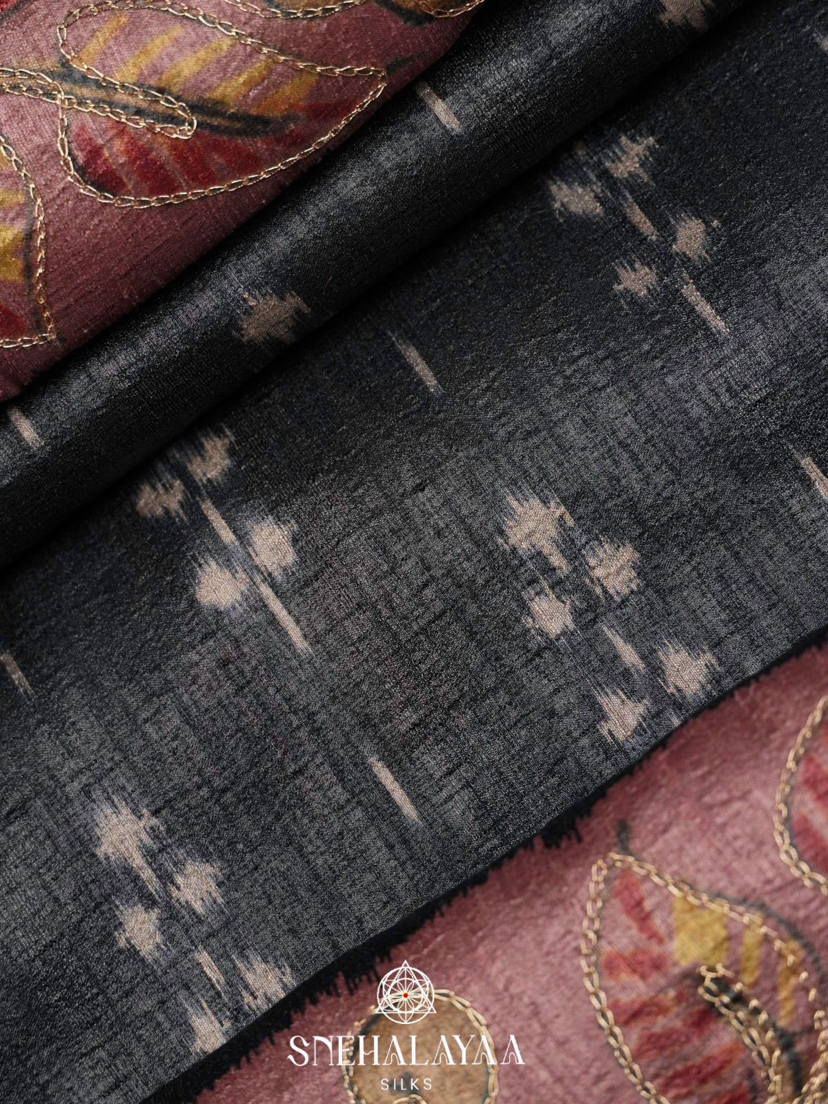 Black Tussar Saree