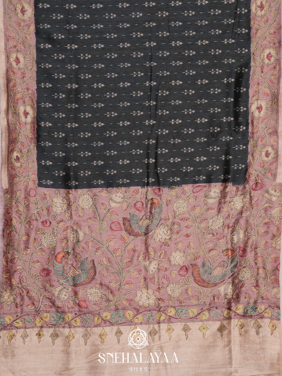 Black Tussar Saree