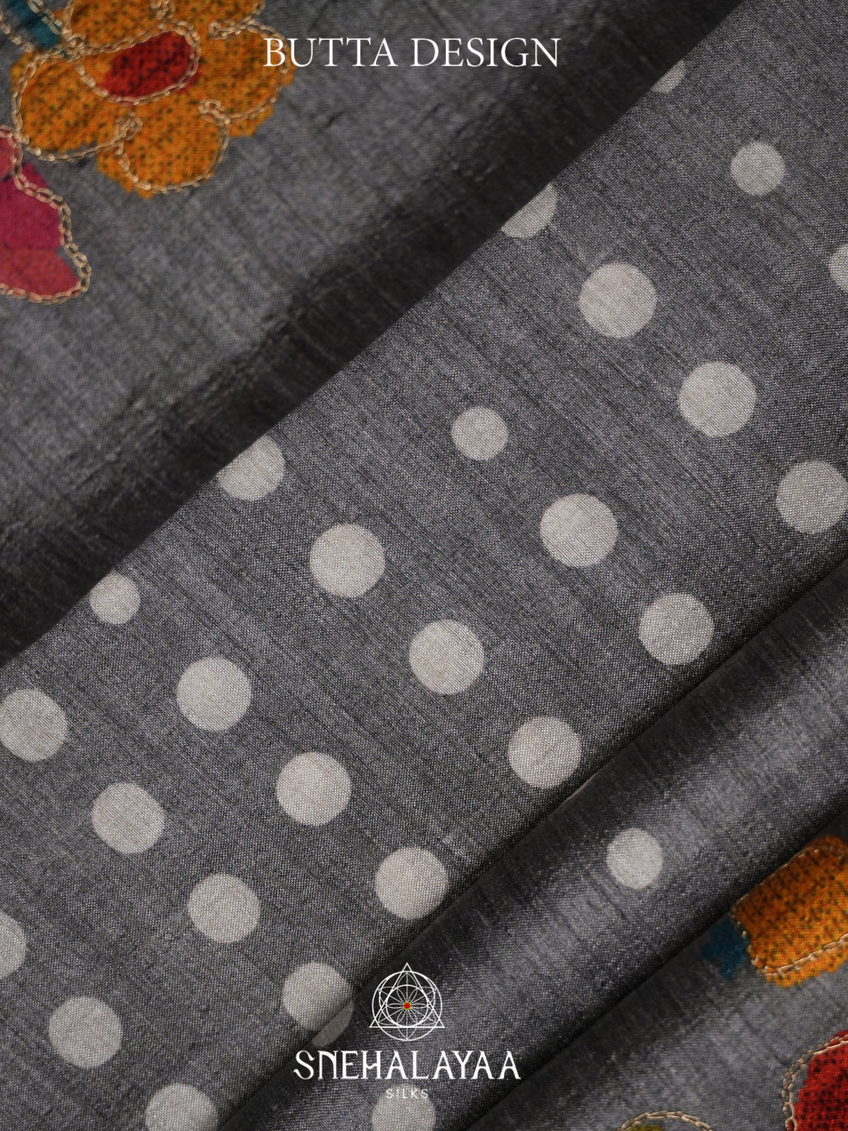 Grey Tussar saree