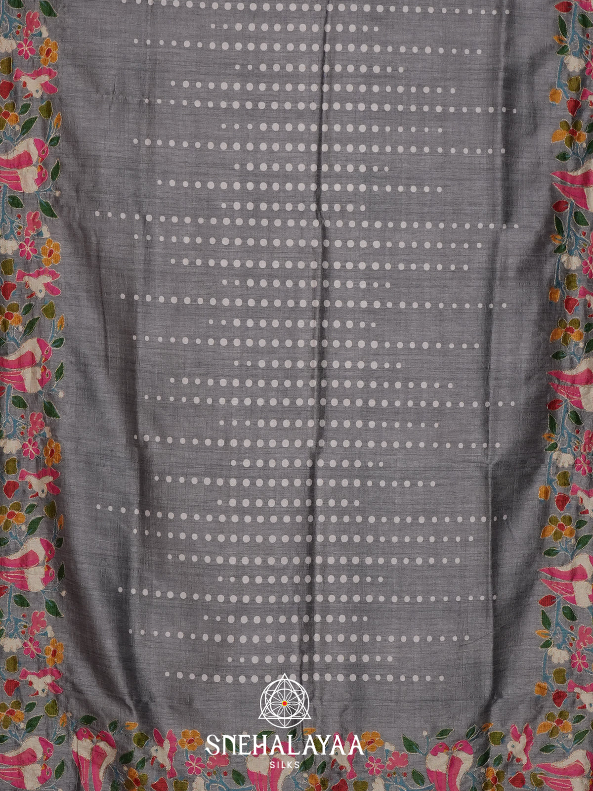 Grey Tussar saree