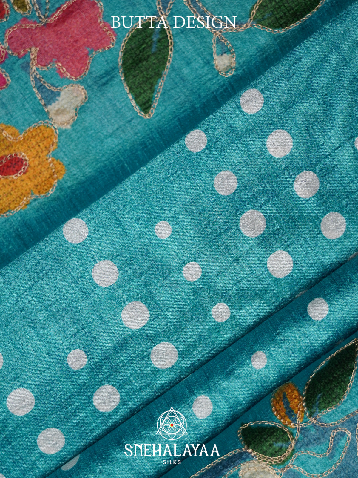Sea Green Tussar saree
